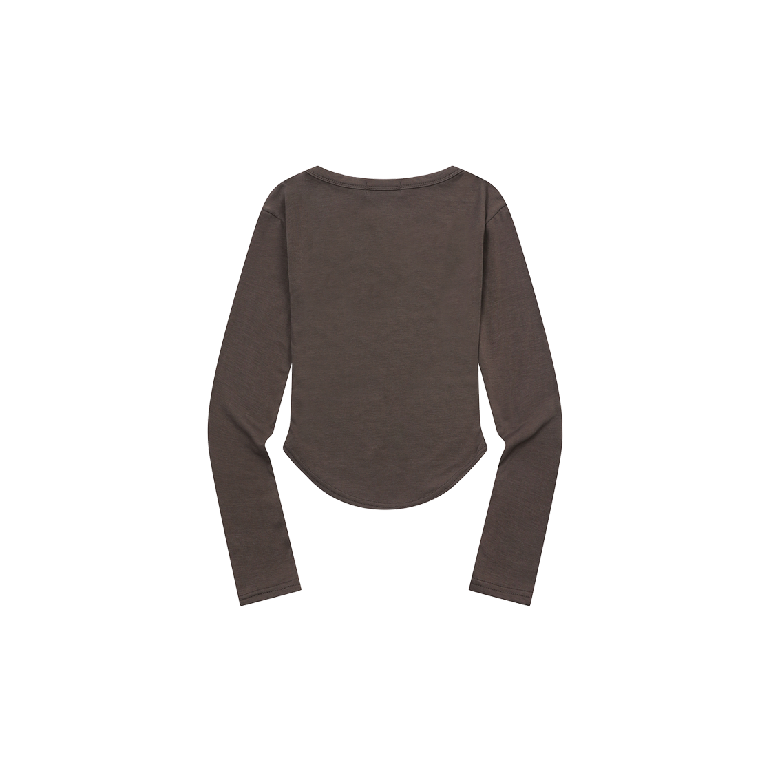 무센트 마리엘 스퀘어넥 굴림 크롭 긴팔 티 (6컬러) 브라운(MUCENT Mariel Square Neck Crop T (6Color) Brown) - 2