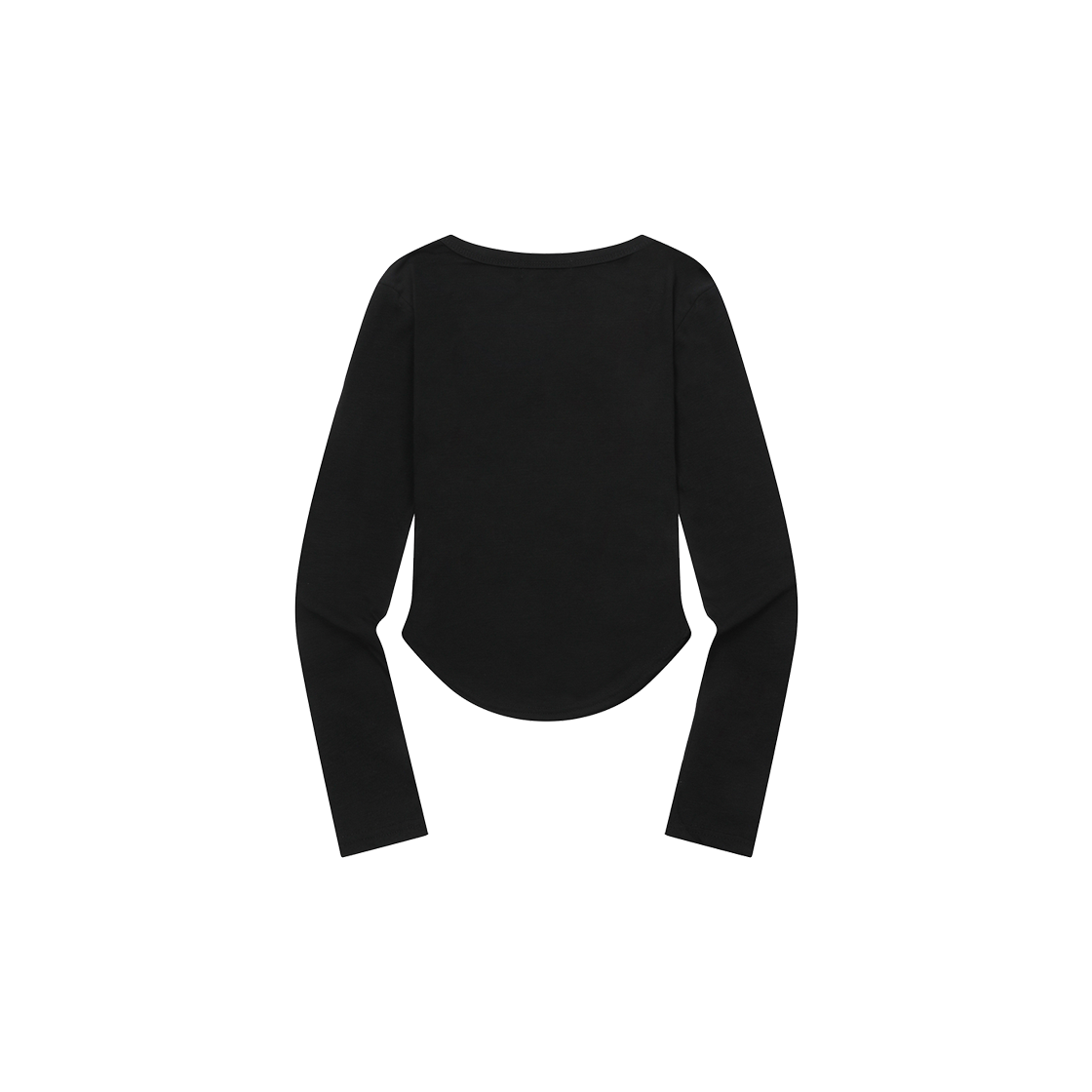 무센트 마리엘 스퀘어넥 굴림 크롭 긴팔 티 (6컬러) 블랙(MUCENT Mariel Square Neck Crop T (6Color) Black) - 2