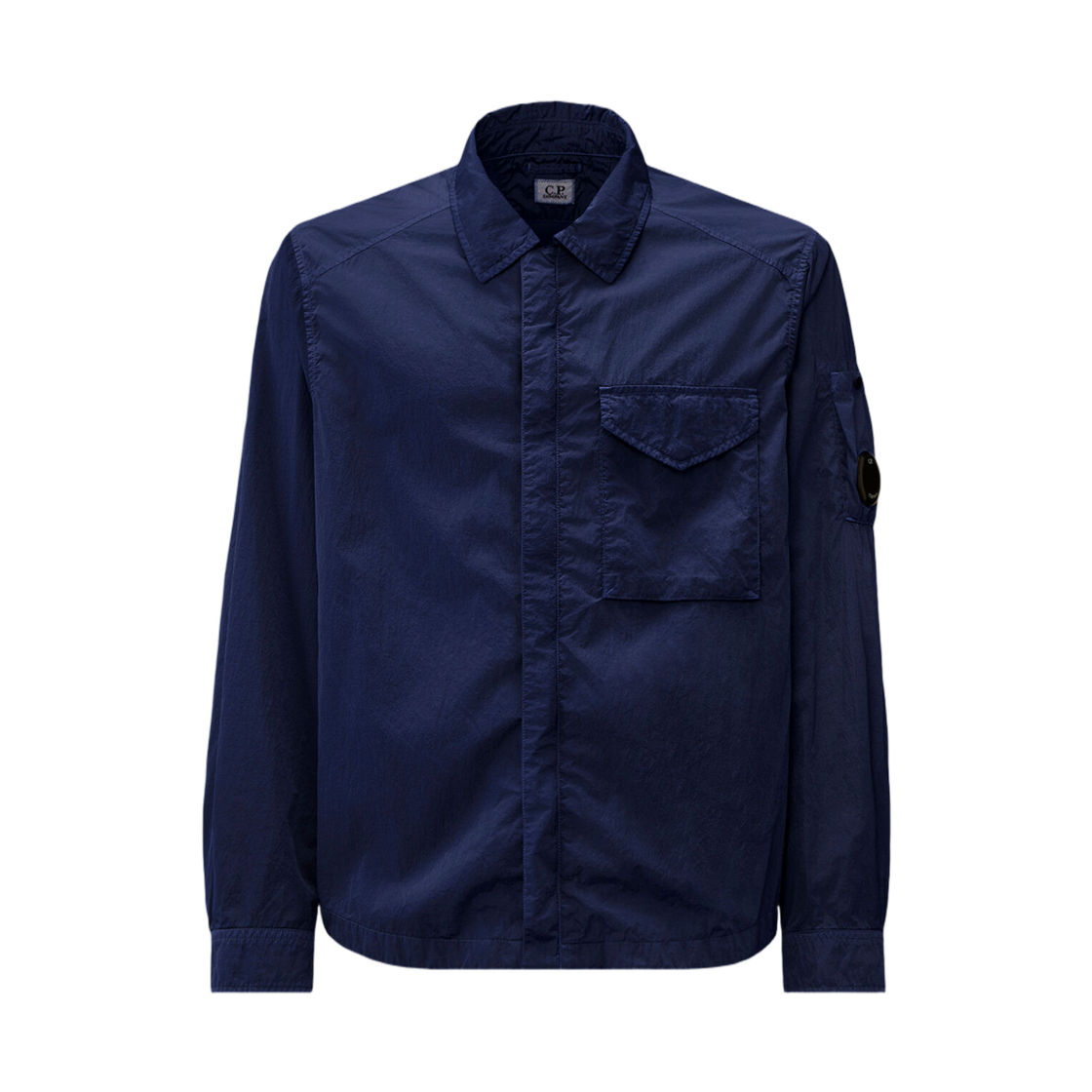 C.P. 컴퍼니 크롬-R 지퍼 렌즈 오버셔츠 블루프린트 - 26SS(C.P. Company Chrome-R Zipped Lens Overshirt Blueprint - 26SS)