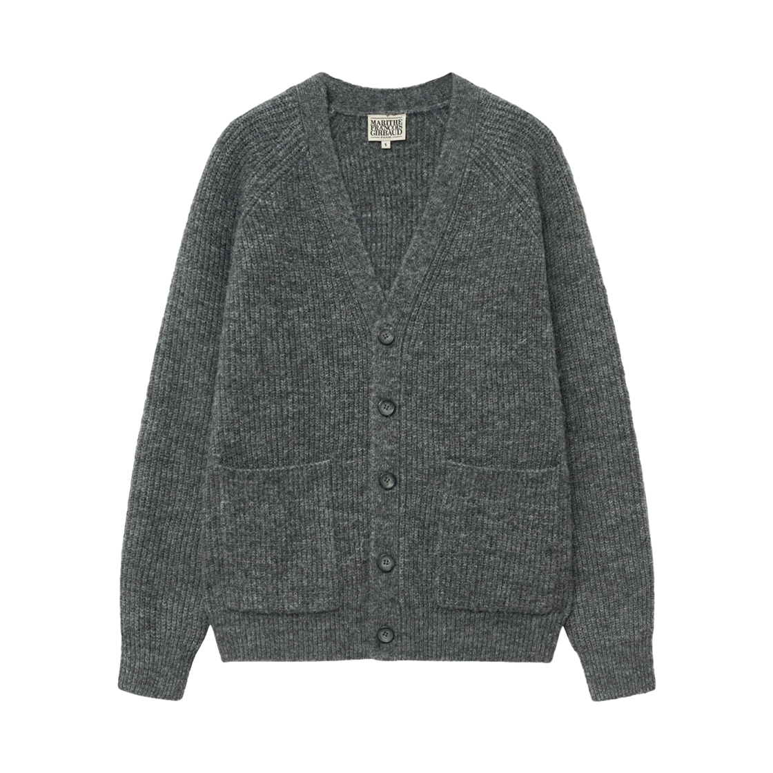 - Marithe Francois Girbaud Hairy Overfit V-Neck Cardigan Gray