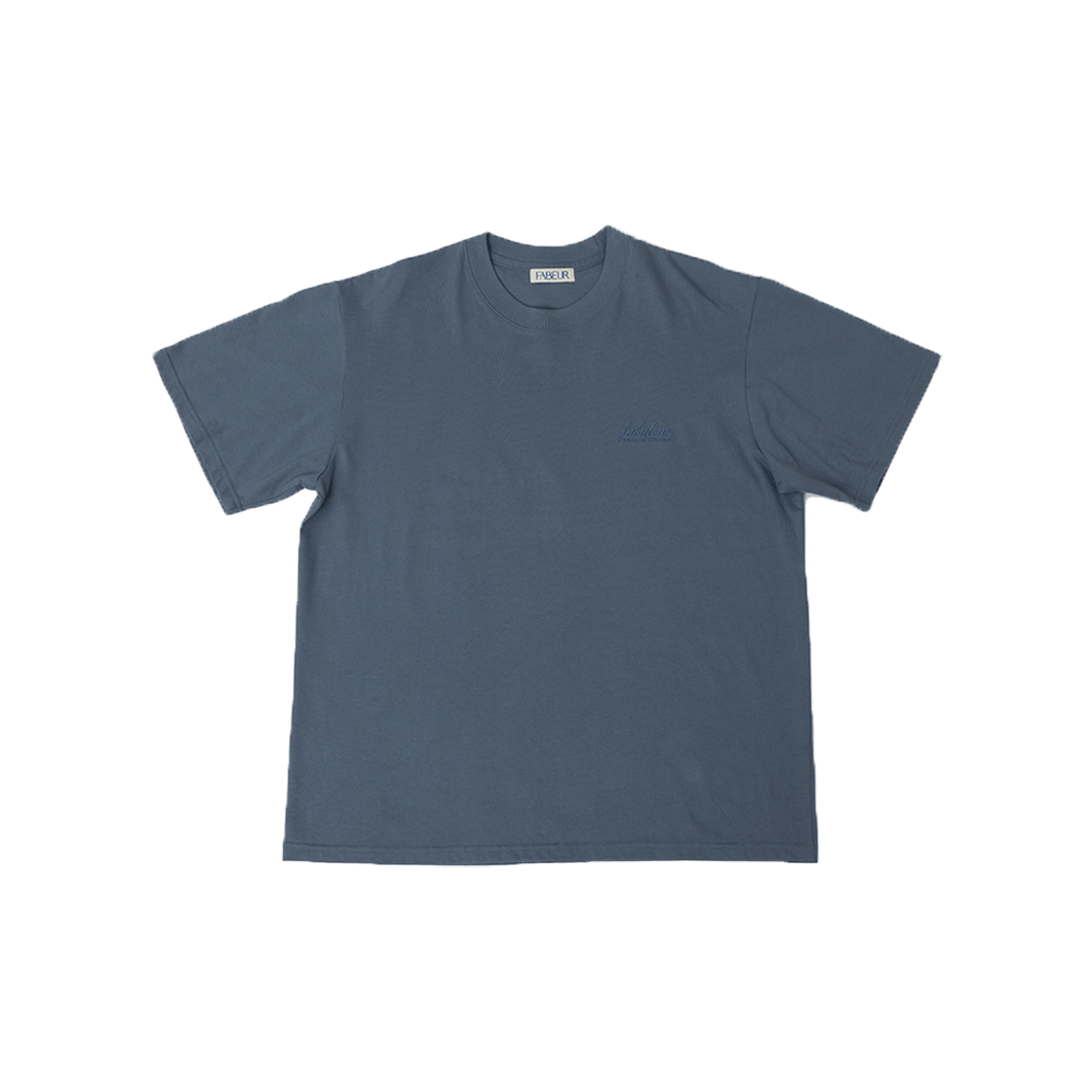 파버 레터링 자수 티셔츠 애쉬 블루(FABEUR Lettering Embroidered T-Shirt Ash Blue)