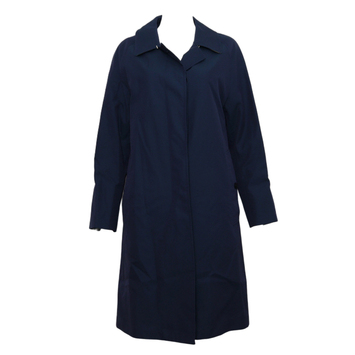 ITNJPGMCJ3DR Burberry Navy Check Trench Coat for Women