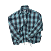 Nonnod Flexible String Check Shirt Aqua Ash