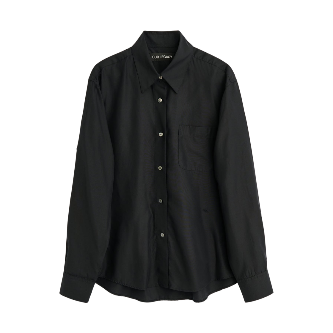 (W) 아워레가시 포에버 셔츠 블랙 리퀴드 텐셀((W) Our Legacy Forever Shirt Black Liquid Tencel) - 1