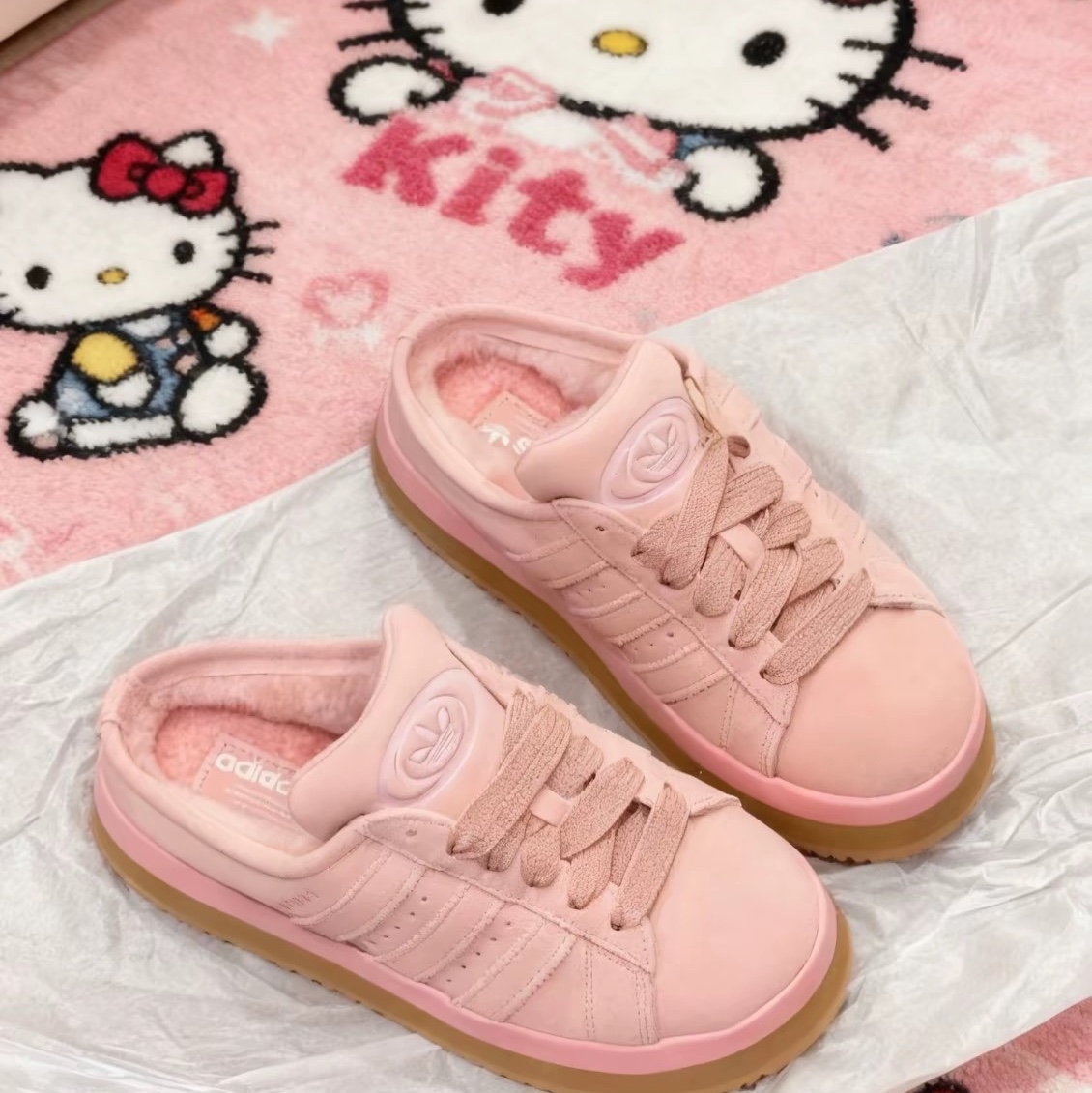 (W) Adidas Campus 00s Winter Low Wonder Mauve Wonder Quartz 착용 스타일 - 3