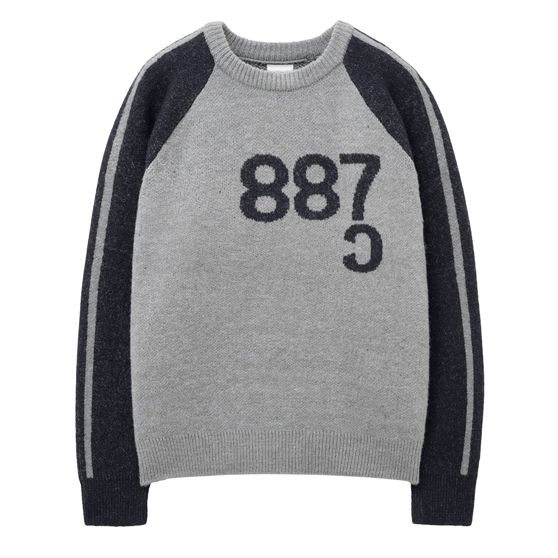 캑터스도넛마켓 887 그래픽 래글런 트랙 스웨터 – 멜란지 그레이(Cactusdonutmarket 887 Graphic Raglan Track Sweater - Melange gray)
