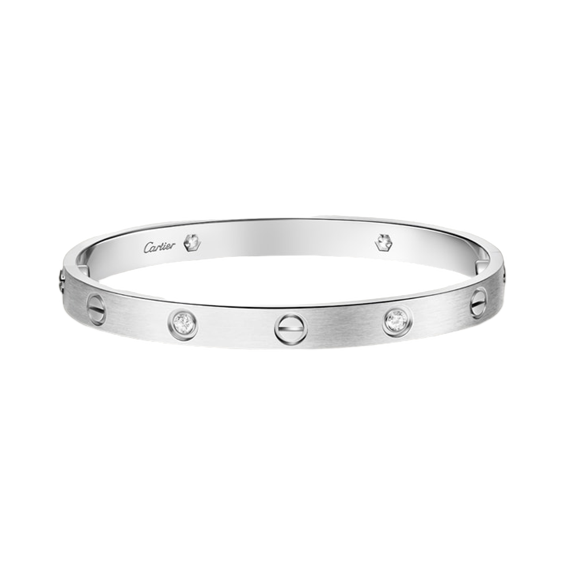 B6080217 Cartier Love Classic Bracelet Brushed Finish White Gold