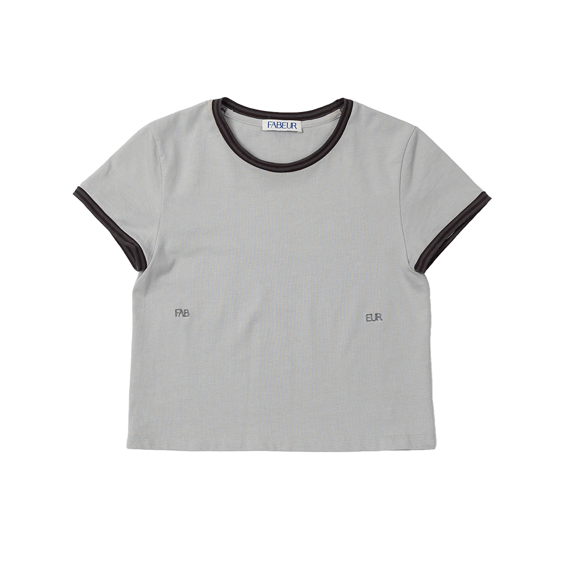 fab-24cswts01-01 FABEUR Stripe Color Scheme T-Shirt Grey