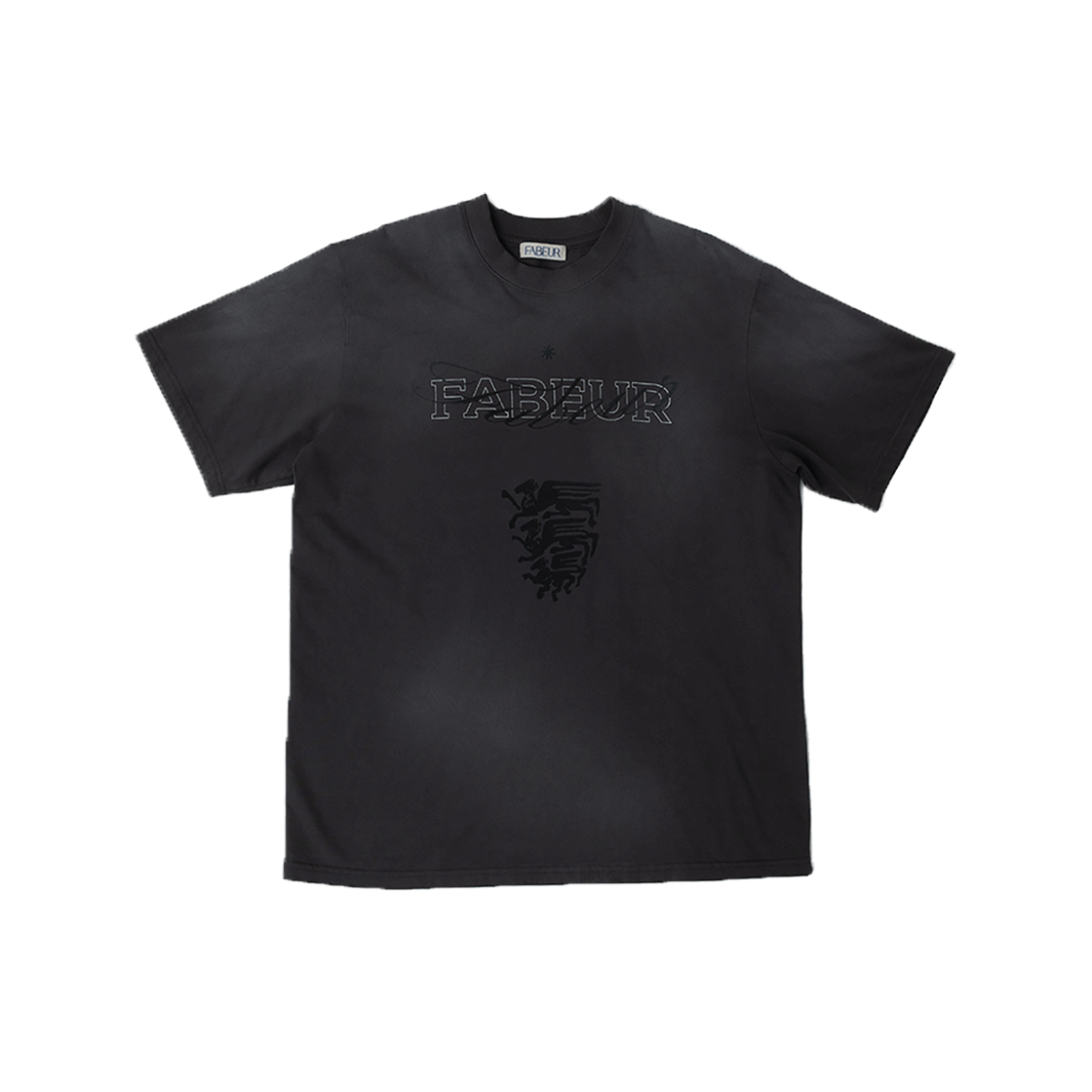 파버 워시드 그래픽 티셔츠 차콜(FABEUR Washed Graphic T-Shirt Charcoal)