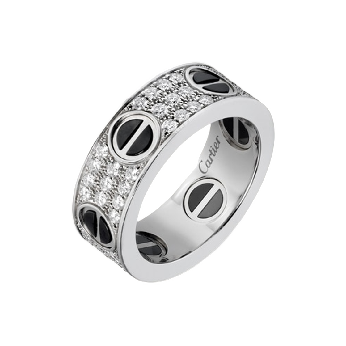 까르띠에 러브 클래식 링 파베 세라믹 화이트 골드(Cartier Love Classic Ring Paved with Ceramic White Gold) - 1