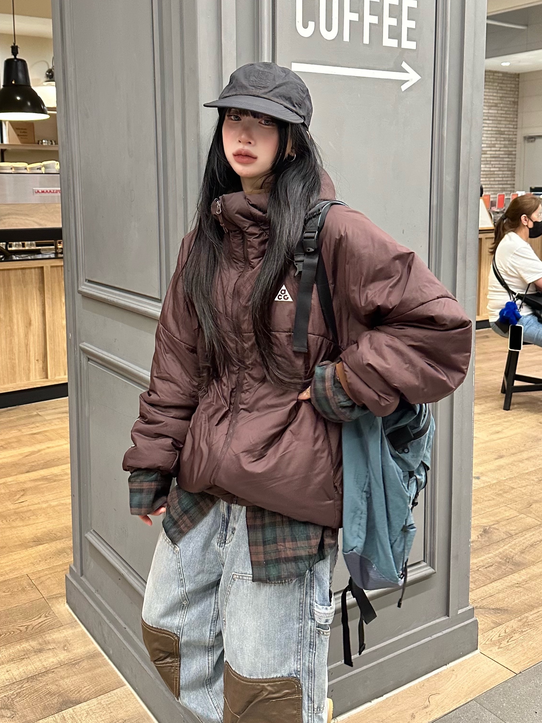 Nike ACG Therma-Fit ADV Rope De Dope Jacket Brown Basalt - Asia, [SS25] moif Uniform Cap Black NC 착용 스타일 - 2