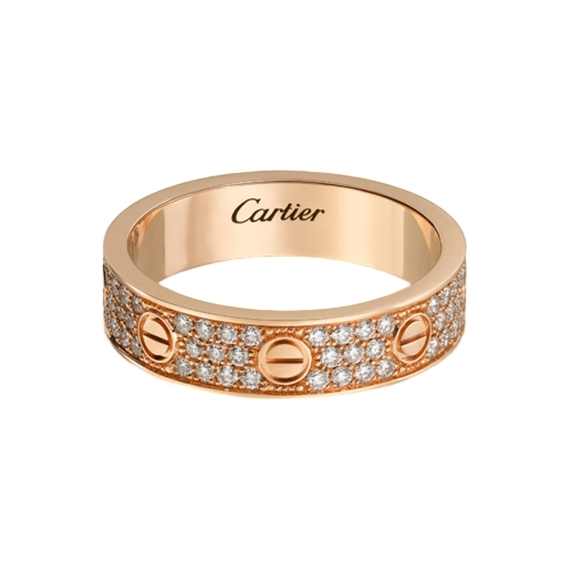 B4085800 Cartier Love Small Ring Paved Pink Gold