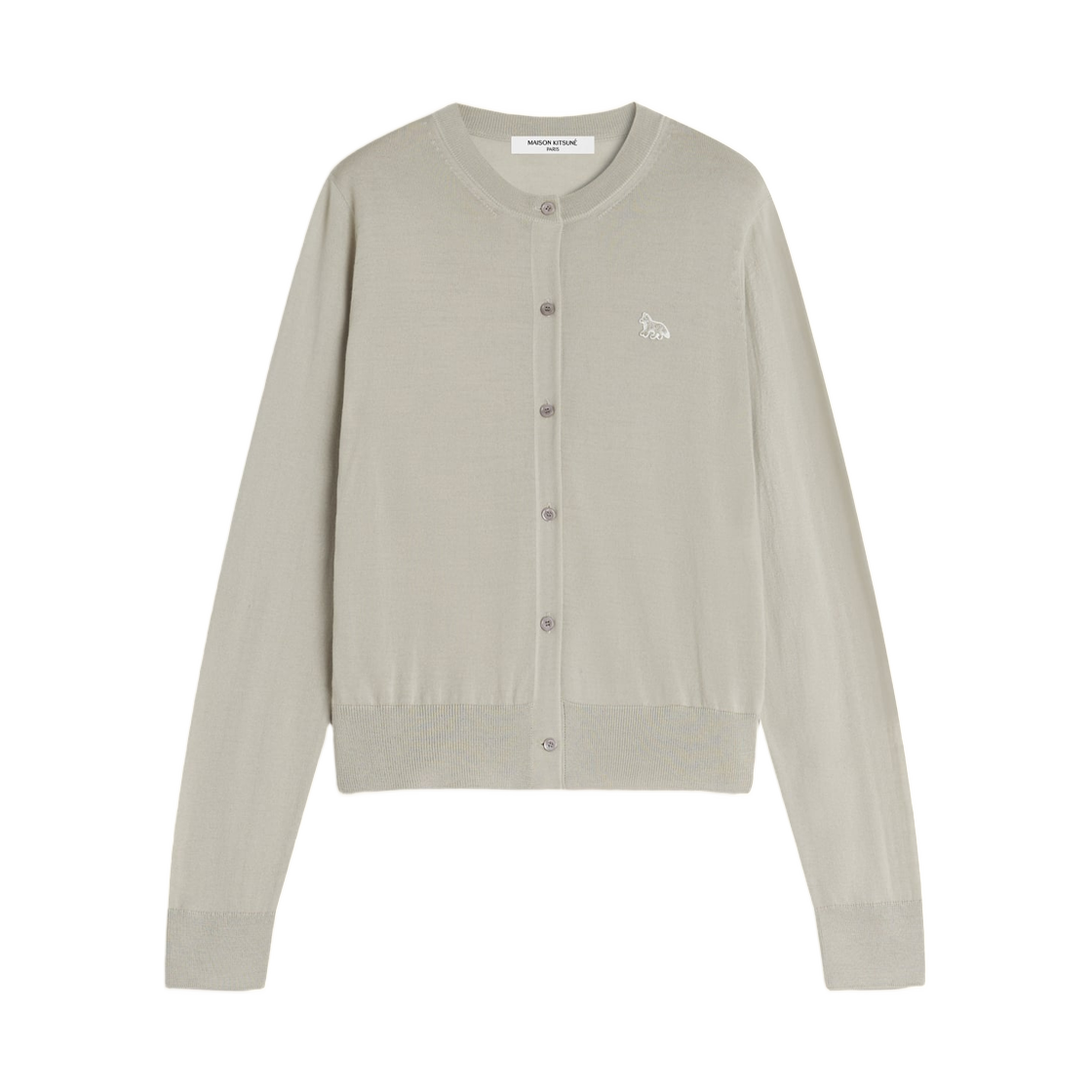 MW00507KT1181-0450 (W) Maison Kitsune Baby Fox Fine Merino Regular Cardigan Tea Leaf