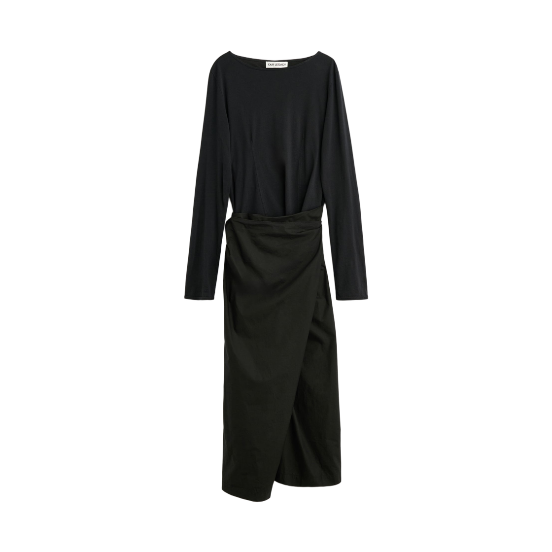 W2267TVB (W) Our Legacy Twisted Dress Void Black Clean Jersey