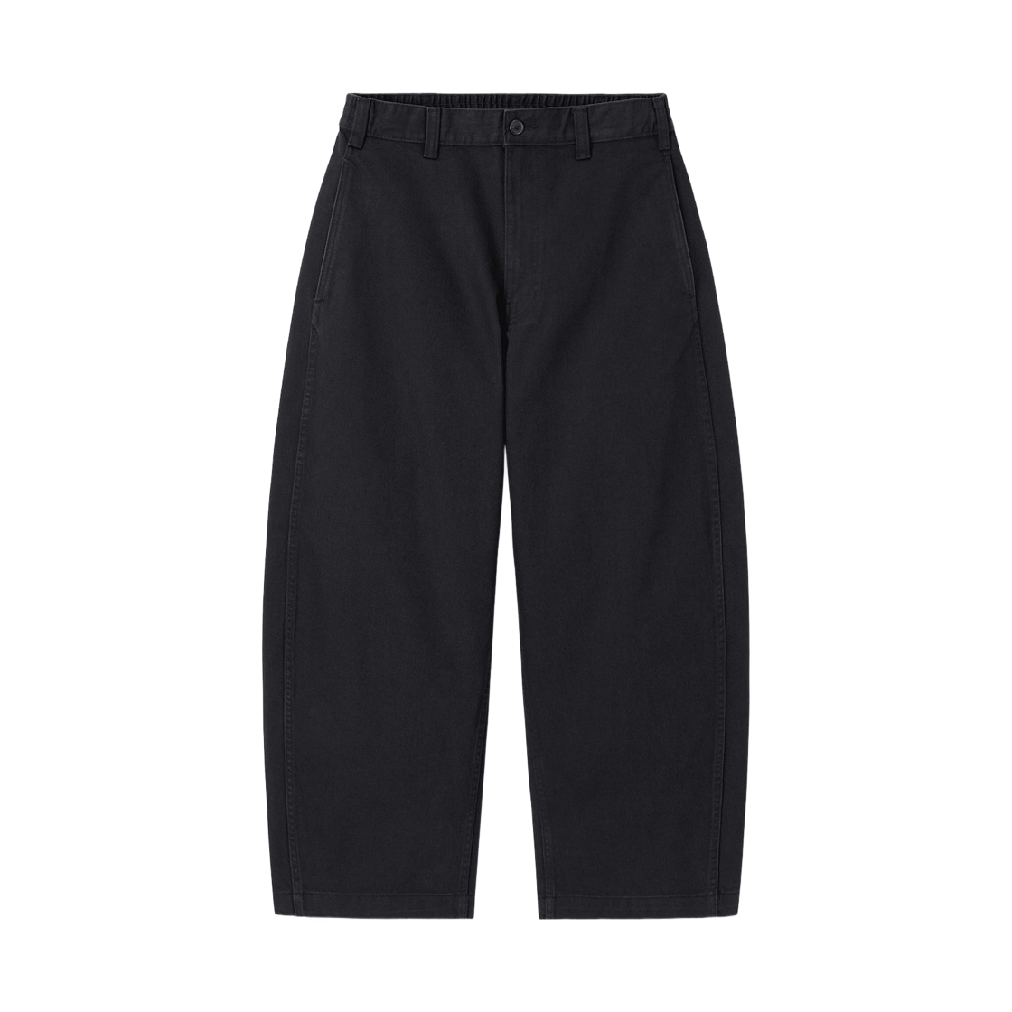 359790-09 GU Heavy Cotton Barrel Leg Pants Black