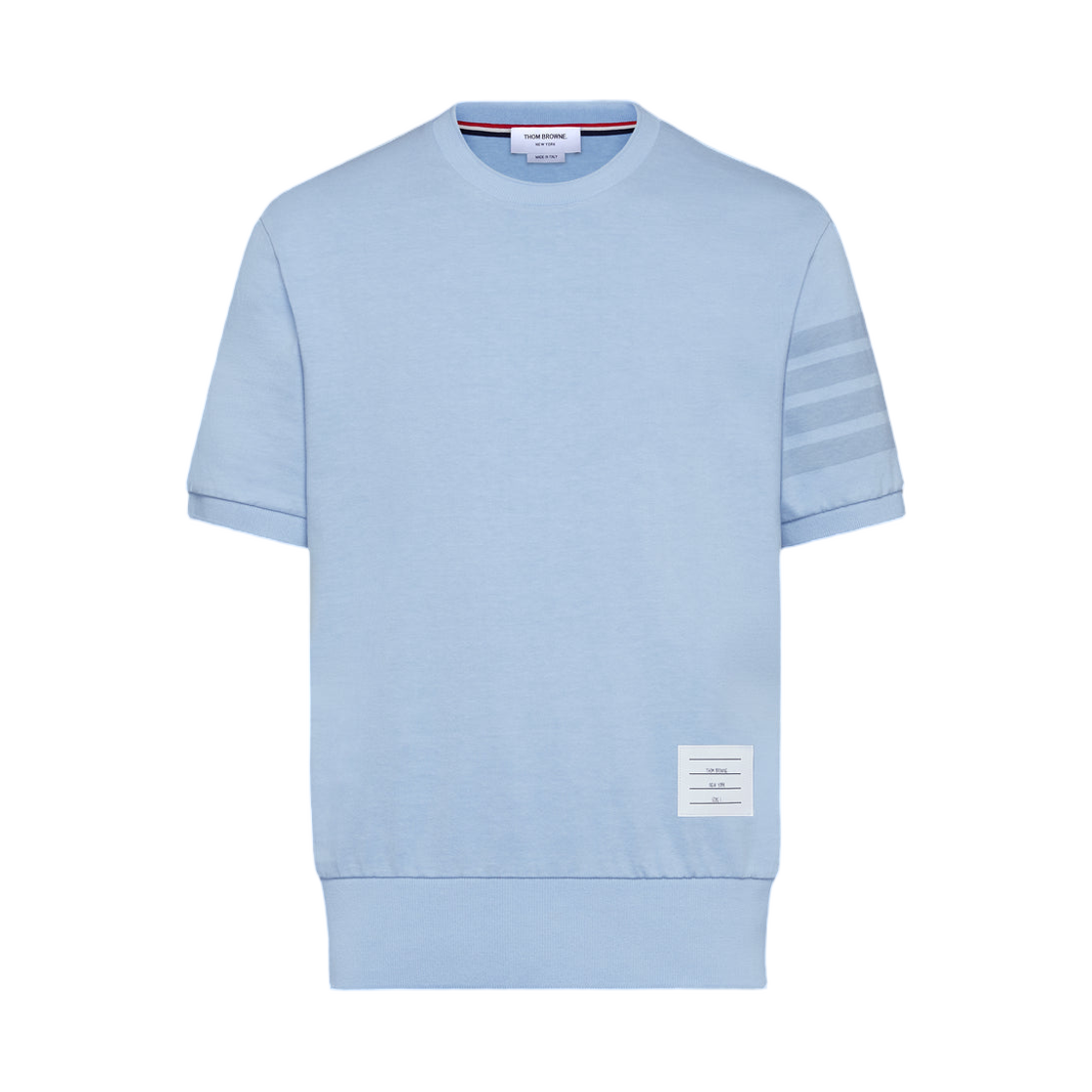 MJS303A-J0253-480 Thom Browne Cotton Jersey 4-Bar T-Shirt Light Blue