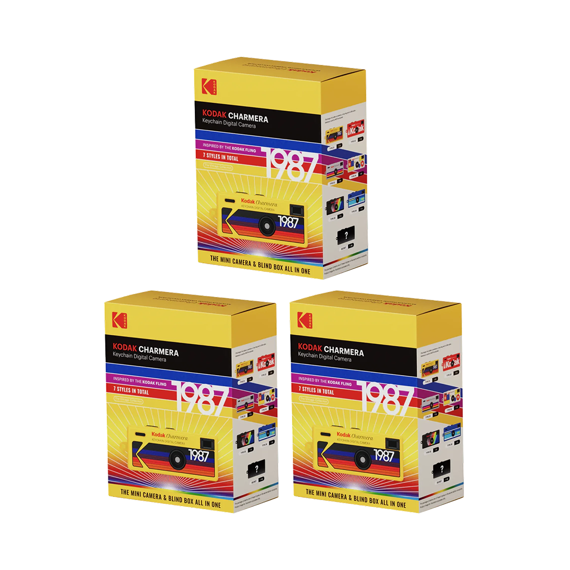 코닥 차메라 키체인 필름카메라 미개봉 랜덤박스 (3개 번들/1개입)(Kodak Charmera Key Chain Film Camera Sealed Case (Bundle of 3/1 Blind Box))