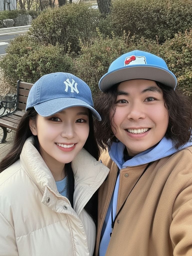 New Era x Hello Kitty Size Cap Radiant Blue 착용 스타일 - 2