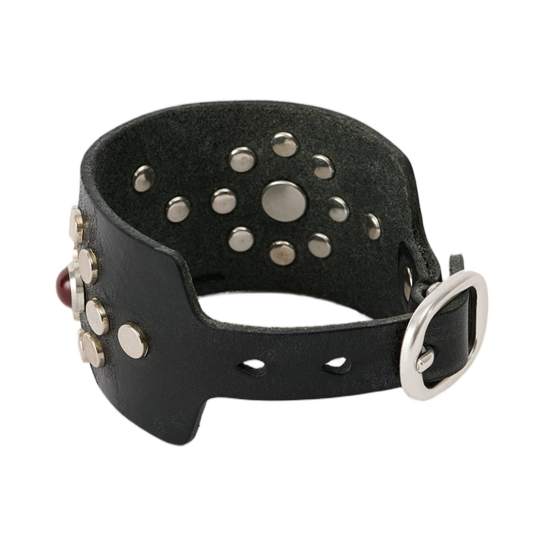 아워레가시 블라썸 브레이슬릿 플래킹 블랙 레더(Our Legacy Blossom Bracelet Flecking Black Leather)