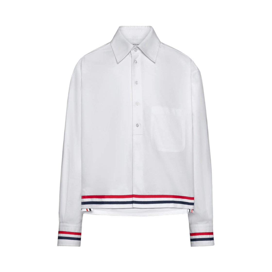 MWL434C-F0313-100 Thom Browne RWB Rugby Oxford Shirt White