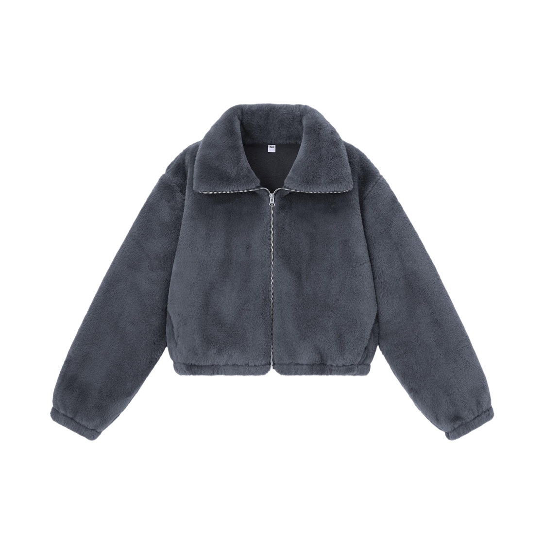 358296-08 (W) GU Faux Fur Jacket Dark Gray