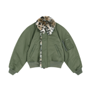 Protocol Index Exaggerated Shoulder Fur N2B Jacket Khaki