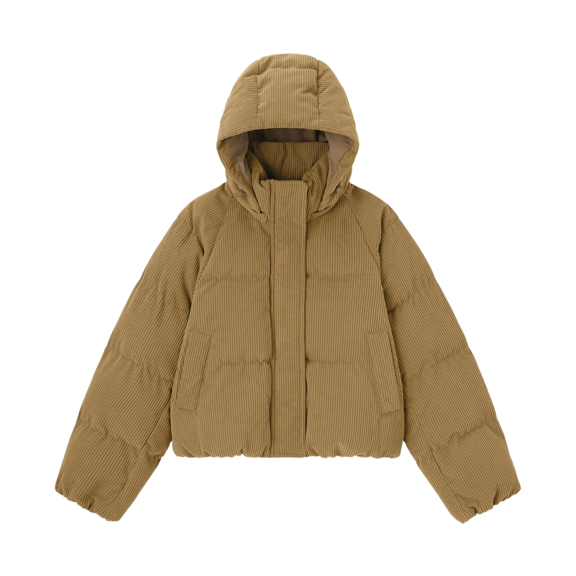 357671-34 (W) GU Warm Padded Corduroy Jacket Brown