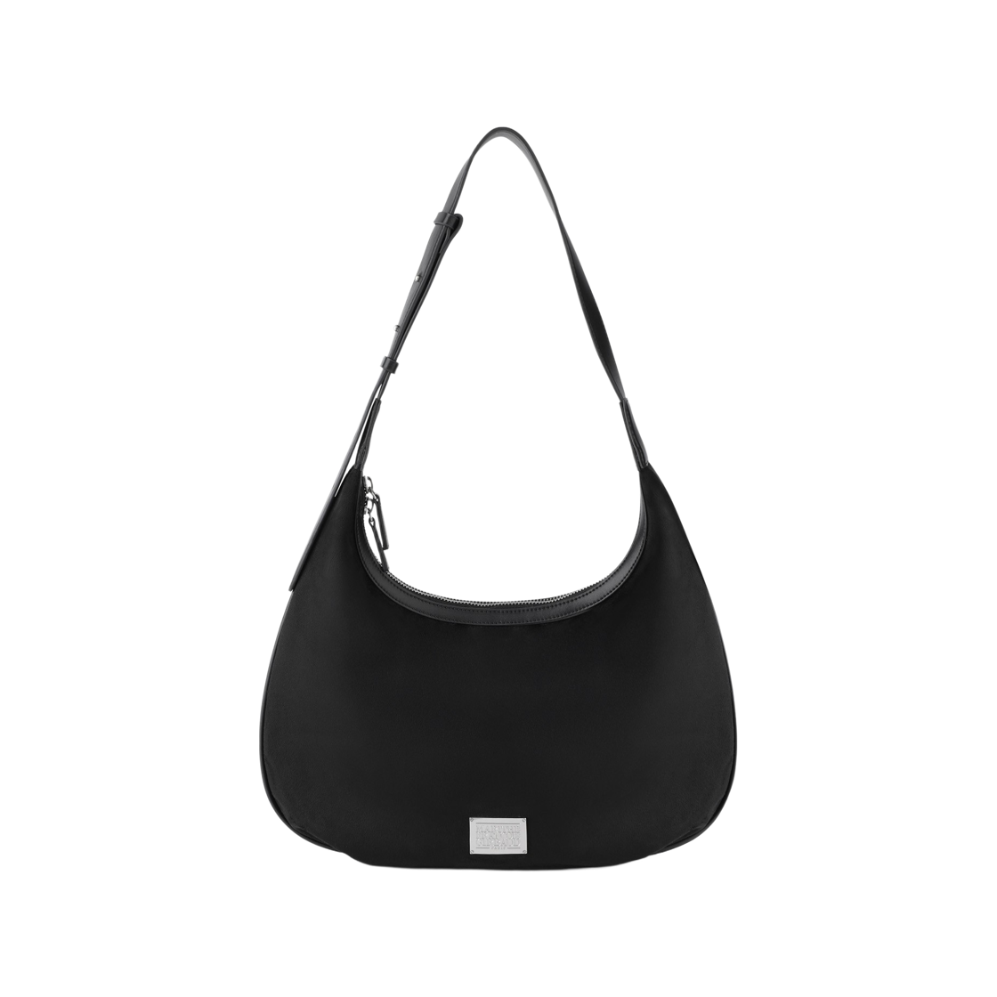 마리떼 프랑소와 저버 클래식 로고 라운드 스웨이드 숄더백 블랙(Marithe Francois Girbaud Classic Logo Round Suede Shoulder Bag Black)