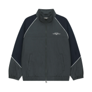 Marithe Francois Girbaud Color-Block Highneck Windbreaker Charcoal