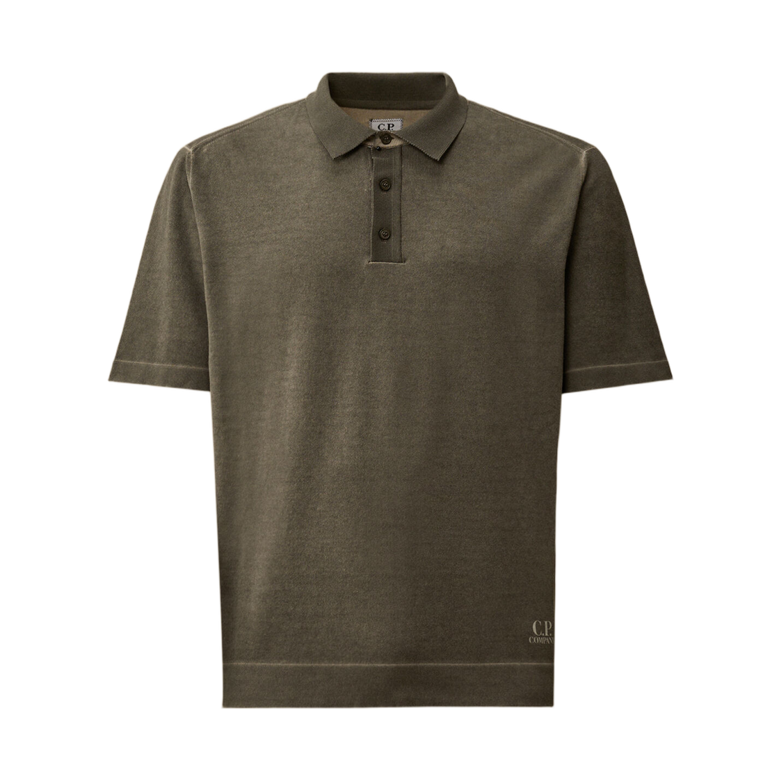 20CMKN204A110646S921 C.P. Company Cotton Crepe Double Dyed Polo Gunmetal Grey - 26SS