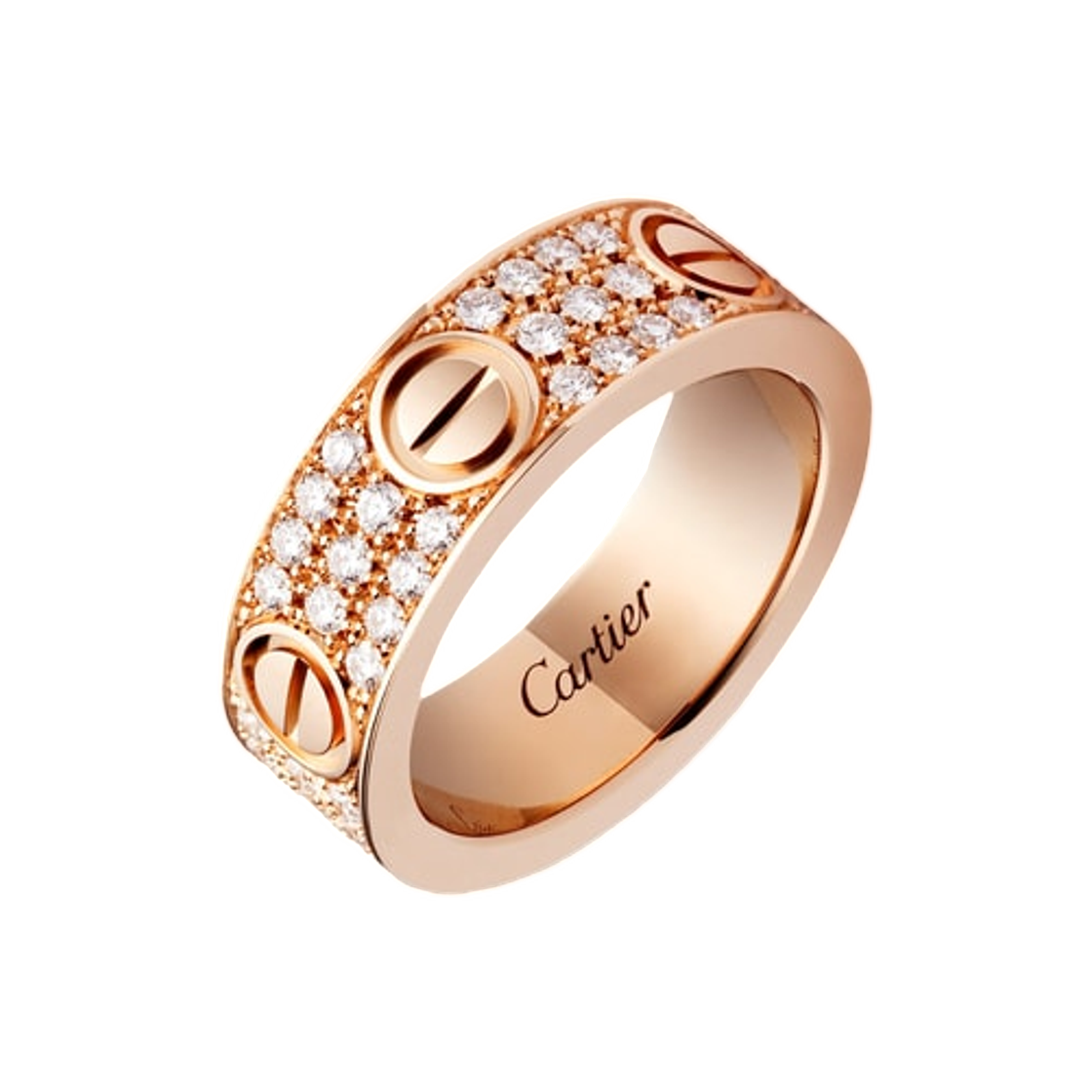 까르띠에 러브 클래식 링 파베 핑크 골드(Cartier Love Classic Ring Paved Pink Gold) - 1