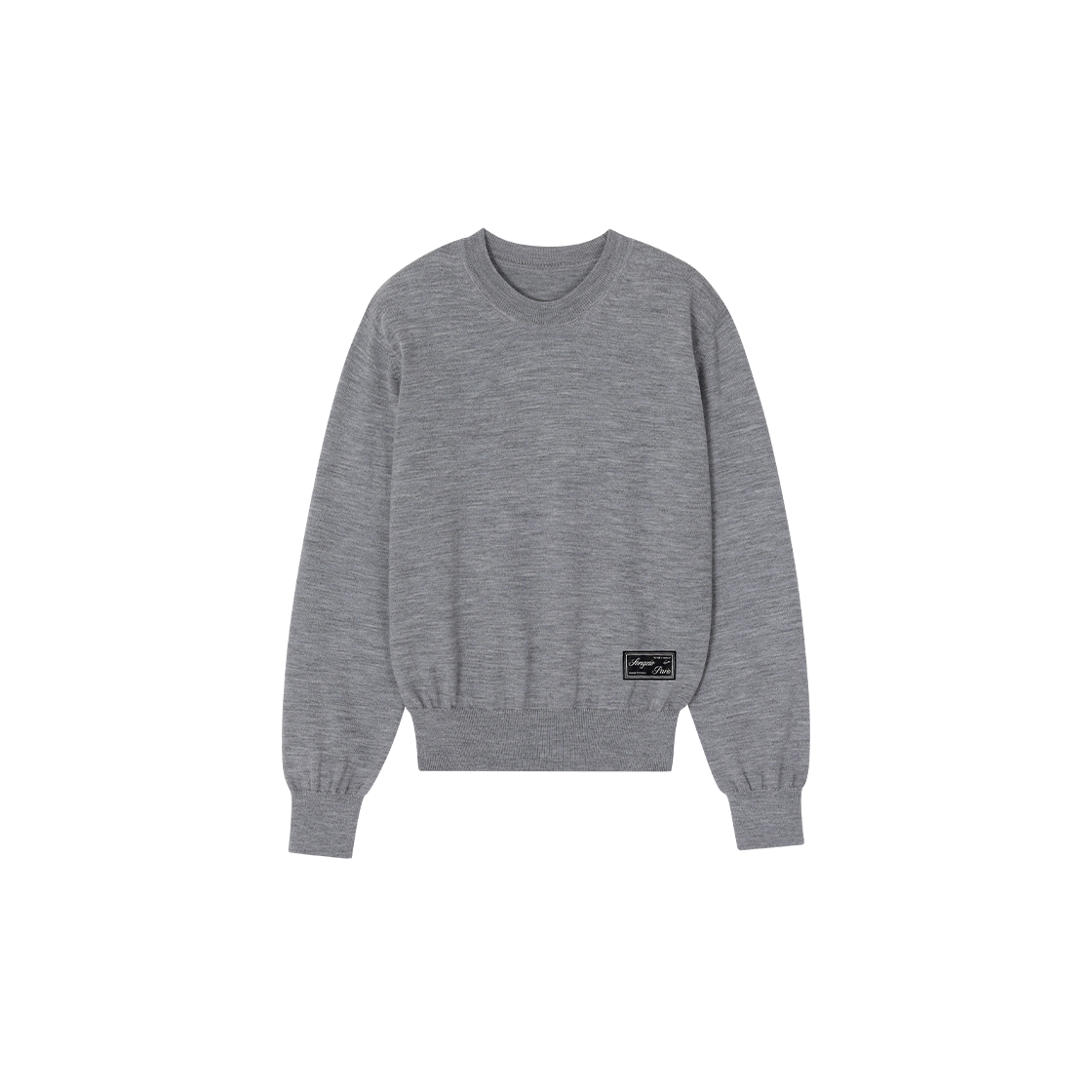 (W) 송지오 플로럴 엠브로이드 라운드넥 니트 라이트 그레이