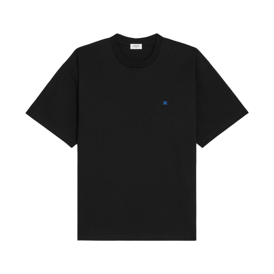 RX0HW1243-GHC1 Celine Loose T-Shirt In Cotton Jersey Black Blue Denim