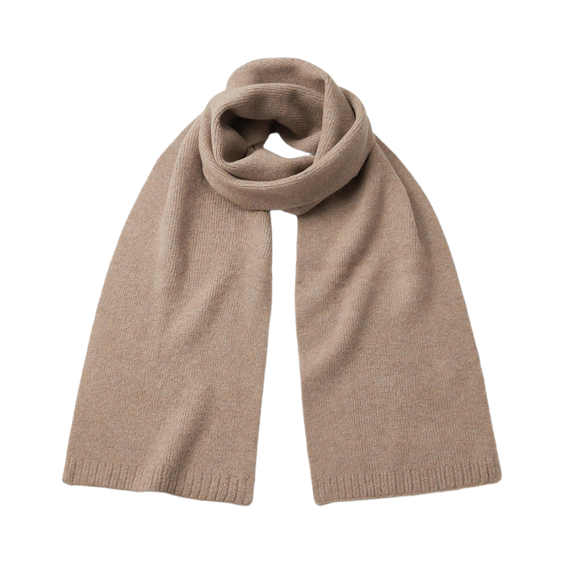 348390-35 (W) GU Puffy Touch Knit Muffler Brown