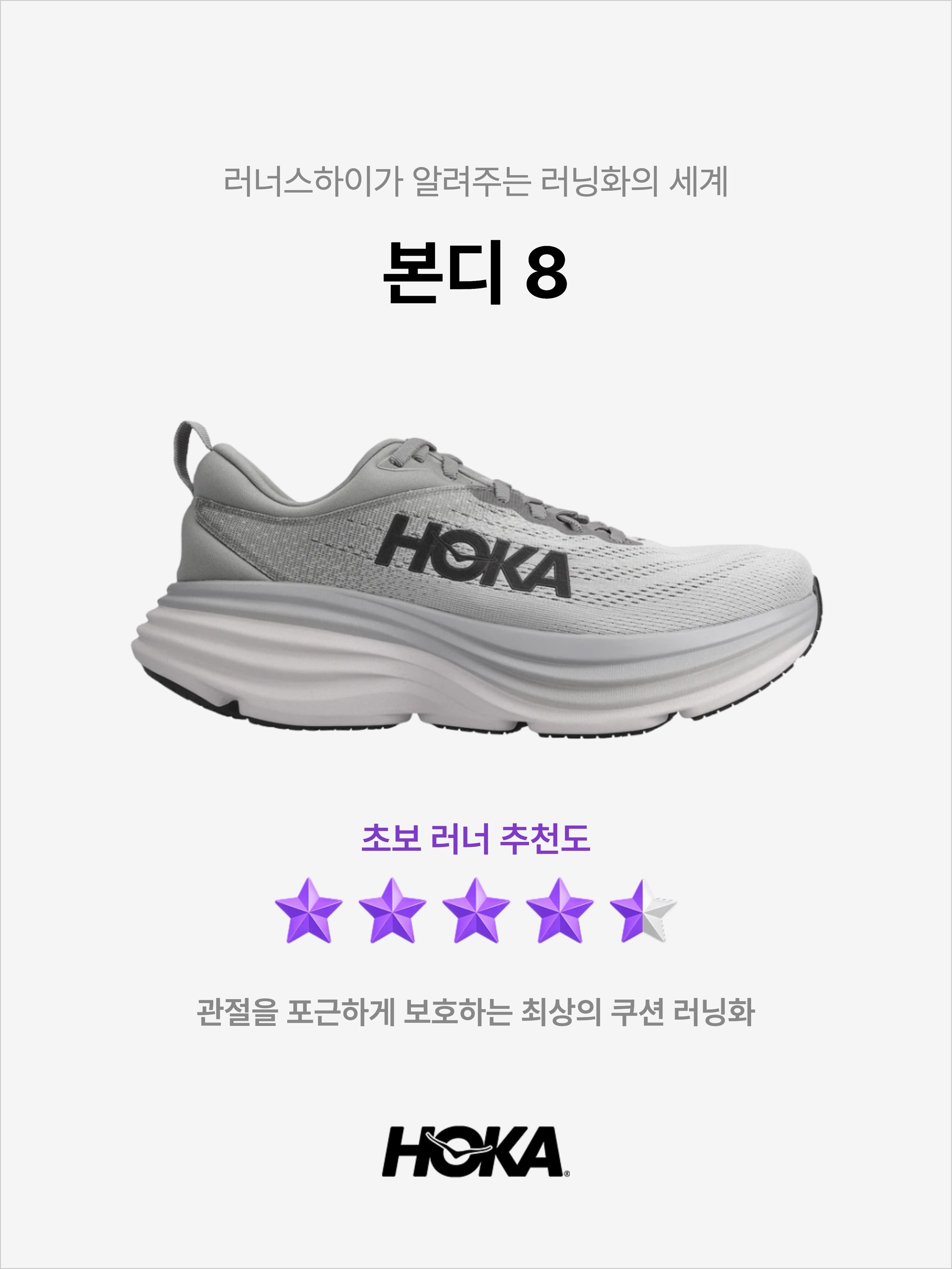 Hoka Bondi 8 Shark Grey - Wide, Hoka Bondi 8 Black - Wide 착용 스타일 - 1