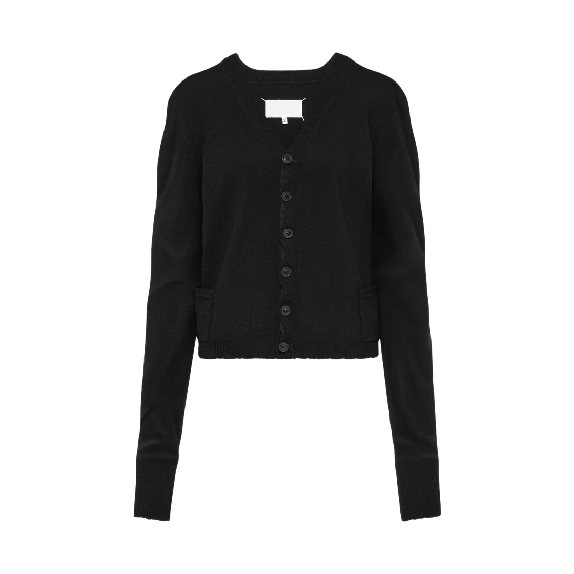 S29HP0040M13178900 (W) Maison Margiela Wool V-Neck Cardigan Black