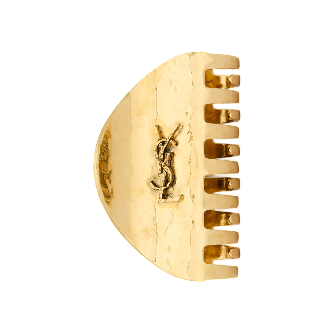 생로랑 카산드라 클로 클립 해머드 메탈 브래스 골드(Saint Laurent Cassandre Claw Clip in Hammered Metal Brass Gold) - 1