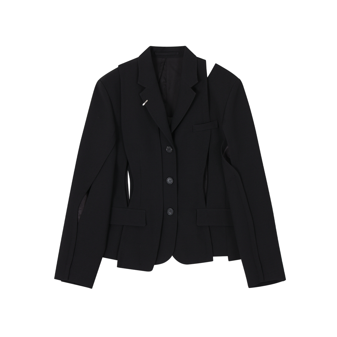 WI2JK703BK (W) SONGZIO COLLECTION Polyptych Three Button Blazer Black