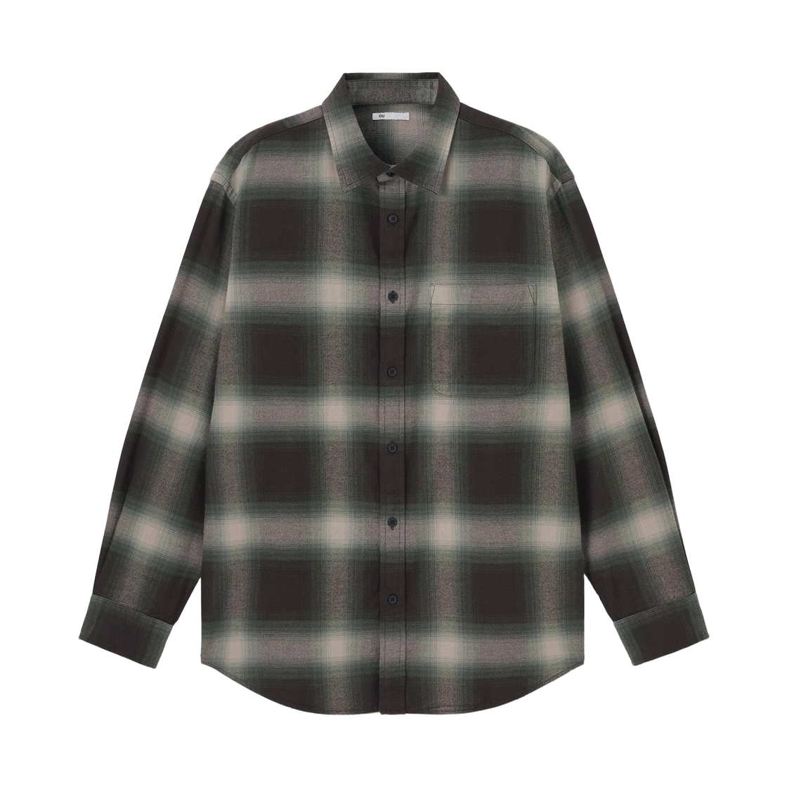 360184-57 GU Flannel Check Shirt Olive