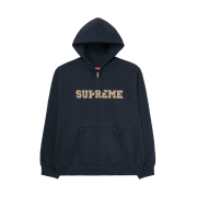 Supreme Collegiate Applique Zip Up Hooded Sweatshirt Navy - 25FW
