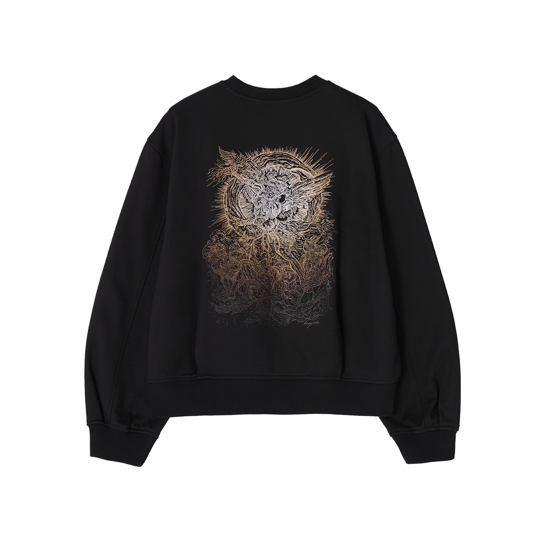 (W) 송지오 컬렉션 아크엔젤 엠브로이드 스웻셔츠 블랙((W) SONGZIO COLLECTION Archangel Embroidered Sweatshirt Black) - 2