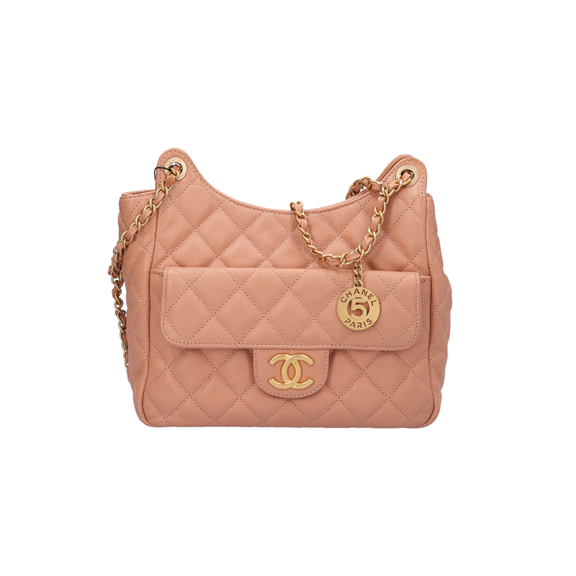 ITUB9I9MLE49 Chanel Shiny Crumpled Hobo Bag in Grained Calfskin with Gold Hardware