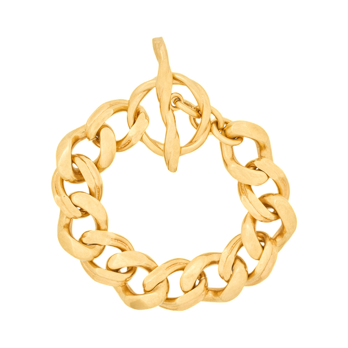 845620-Y1500-8060 Saint Laurent Chain Bracelet in Metal Brass Gold