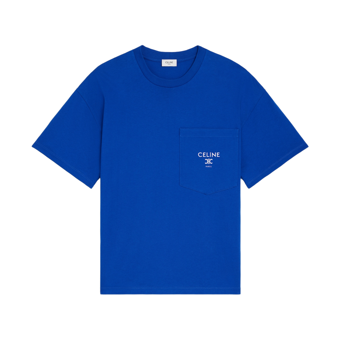 RX0I31242-07RT Celine Cotton Jersey T-Shirt Black Rouge Cerise Royal Blue Off White