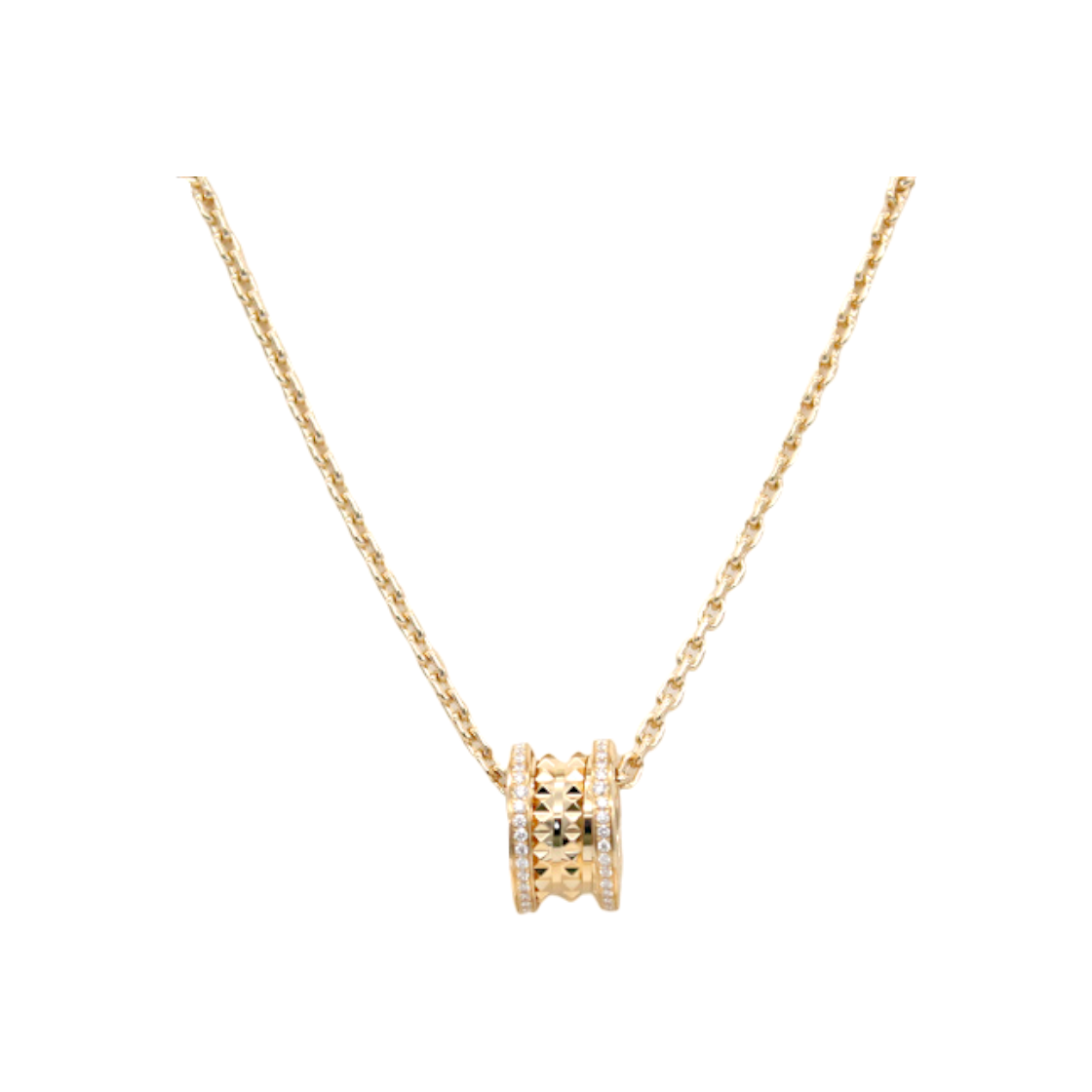 IT4J59EDE3CI Bulgari B.Zero1 Rock Pendant Necklace in 18K Yellow Gold with Diamonds 358349