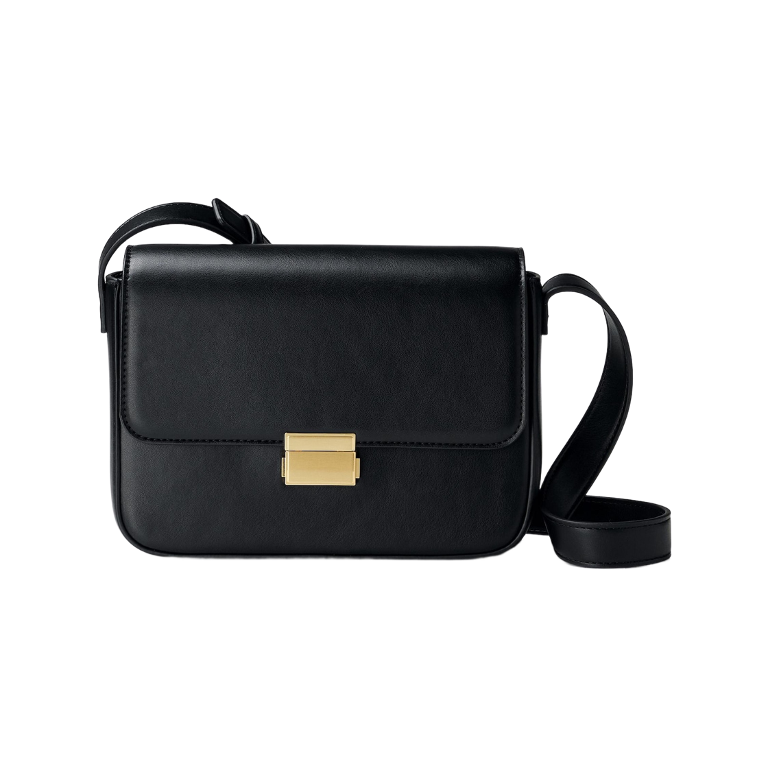 GU 스퀘어 플랩 숄더백 블랙(GU Square Flap Shoulder Bag Black)