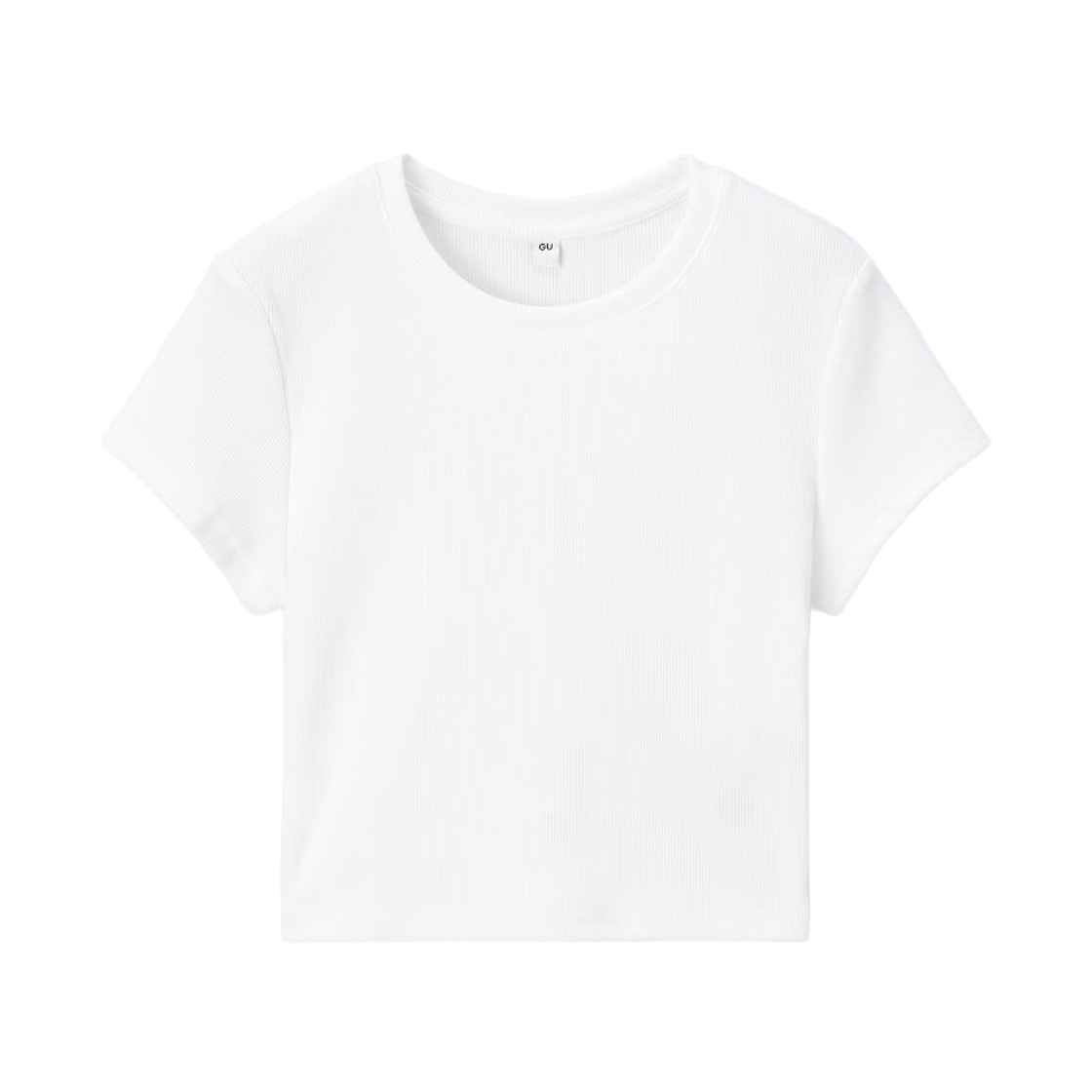 356277-01 (W) GU Ribbed Mini T-Shirt Off White