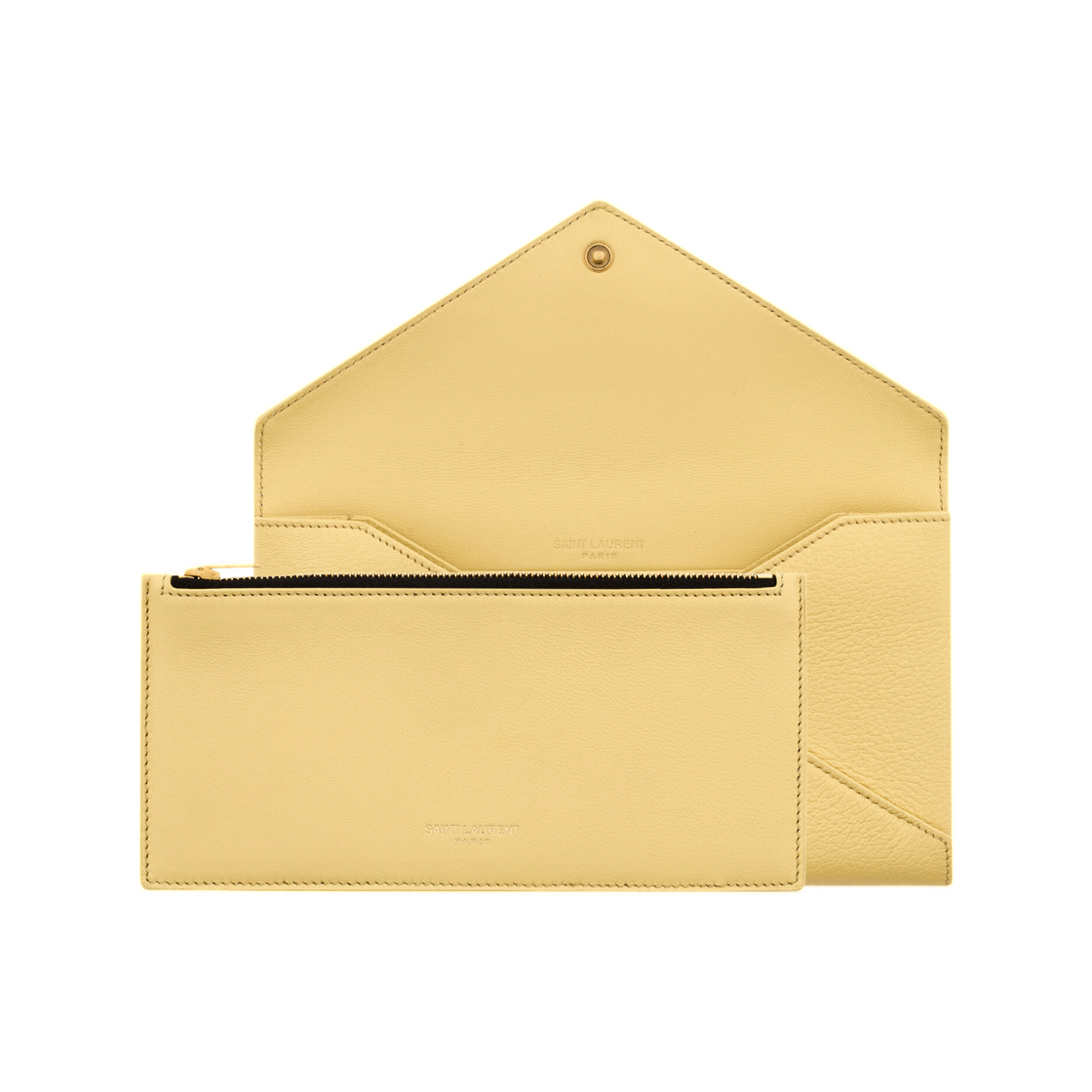 생로랑 레터 라지 월렛 레더 소프트 레몬(Saint Laurent Letter Large Wallet in Leather Soft Lemon) - 4