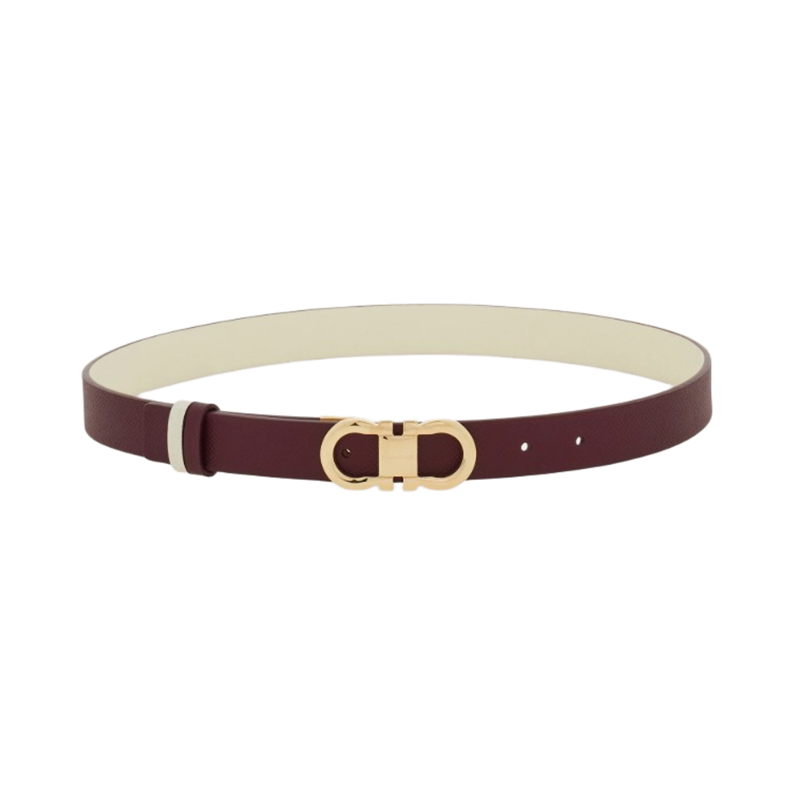 (W) 페라가모 리버시블 어드저스터블 간치니 벨트 플럼 마스카포네((W) Ferragamo Reversible Adjustable Gancini Belt Plum Mascarpone) - 1