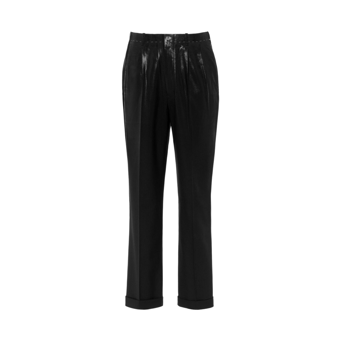 S50KA0702M35745900 Maison Margiela Foiled Wool Trousers Black